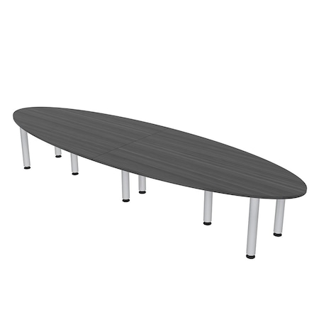 Skutchi Designs 45 in W, 144 in L, 29 in H, Engineered Wood Top, Grey HAR-OVL-46143-PT-AN